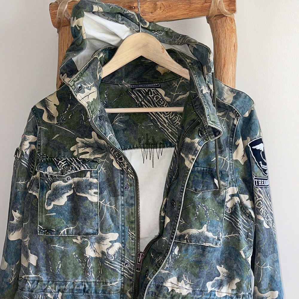 The Hundreds Hooded Camo Zip Up Jacket